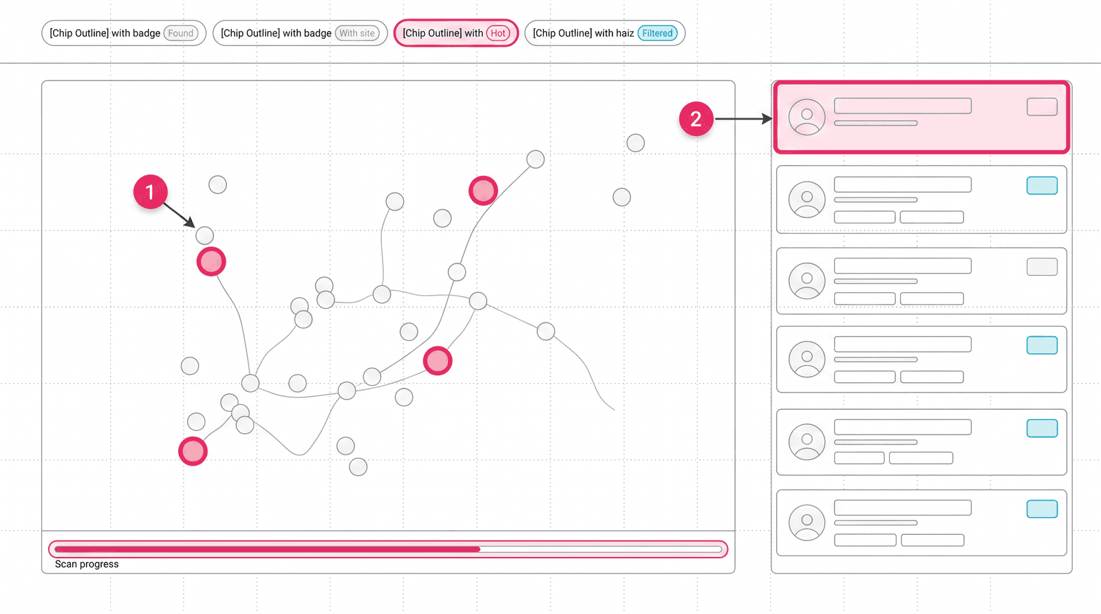 Live Search Results wireframe